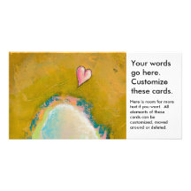 Leap of faith little heart hopeful art painting customized photo card