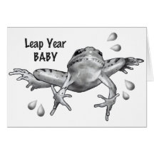 Leap Year Baby: Leaping Frog in Pencil Card