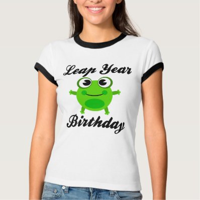 Leap Year Birthday, Cute Frog Tee Shirt