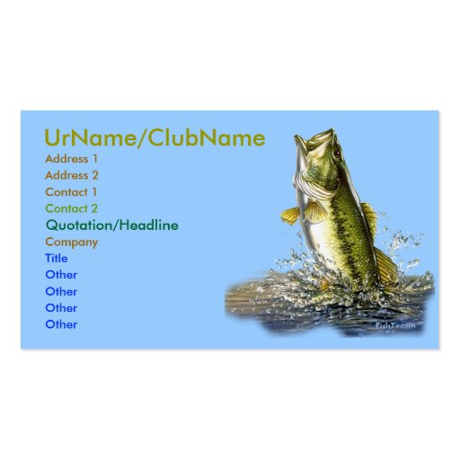 Leaping Bass Business Card (front side)
