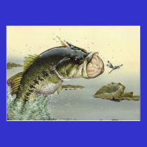 LEAPING BASS Business Card Template business cards