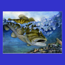 LEAPING BASS Business Card Template business cards