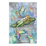 Leaping Carp Mermaid Fantasy Art Poster Print