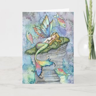 Leaping Carp Mermaid Greeting Card by Molly Harris