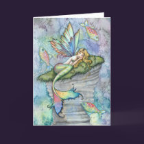 Leaping Carp Mermaid Greeting Card by Molly Harris cards