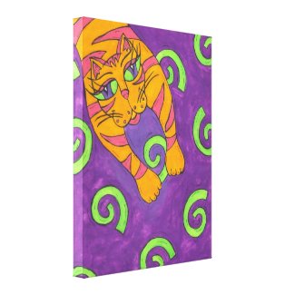 Leaping Cat wrappedcanvas