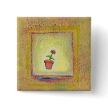 Leaping flower pot floating to anywhere fun ART buttons