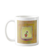 Leaping flower pot floating to anywhere fun ART mugs