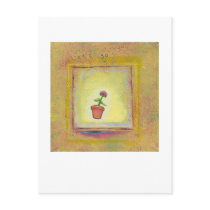 Leaping flower pot floating to anywhere fun ART postcards