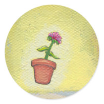 Leaping flower pot floating to anywhere fun ART stickers