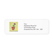 Leaping flower pot - Fun art for gardeners labels