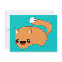 Leaping Kawaii Fox invitations by QueenHare Leaping Kawaii Fox invitations