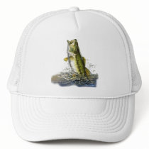 Leaping largemouth bass hats