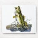 Leaping largemouth bass mousepads