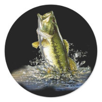 Leaping largemouth bass stickers