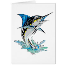 Leaping Marlin Greeting Cards