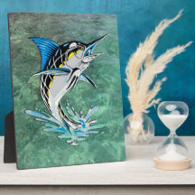 Leaping Marlin Photo Plaque