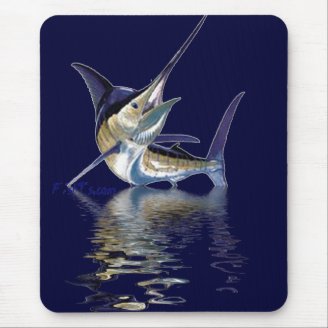 Leaping Marlin Reflection by FishTs.com Mouse Mat