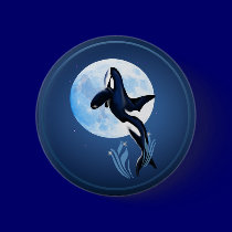 Leaping Orca and Full Moon Buttons buttons