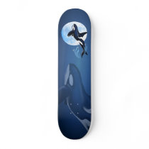Leaping Orca and Moon Skateboard