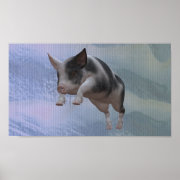 Leaping Pig print