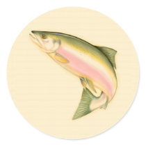 Leaping Salmon Round Sticker