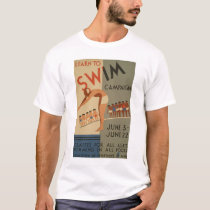 Learn To Swim NYC 1940 WPA t-shirts