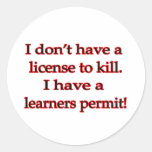 Learner's Permit Round Sticker