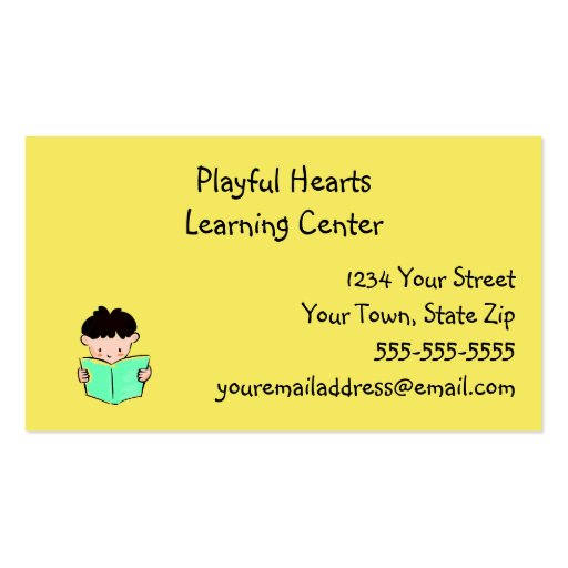 Learning Center Business Cards (front side)