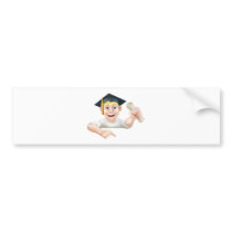 Learning graduate man pointing down bumper stickers