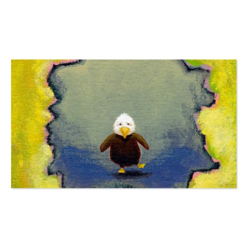 Learning to be powerful baby bald eagle bird art business cards