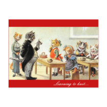 Learning to Knit Postcard