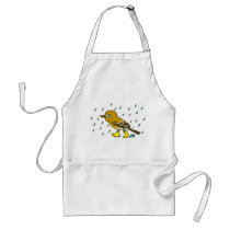 Least Flycatcher walks in the rain doodle Apron aprons