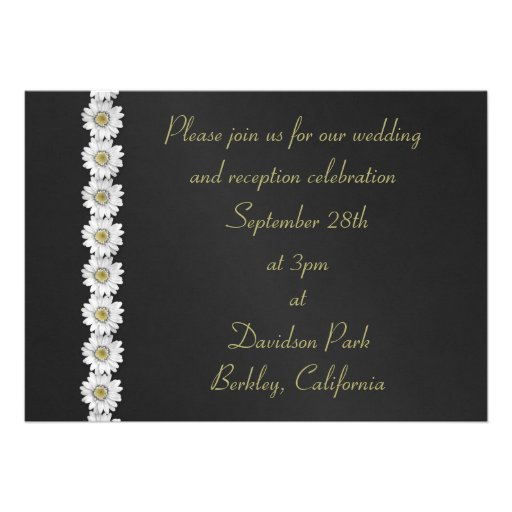 Leather and Daisies Wedding Invitation