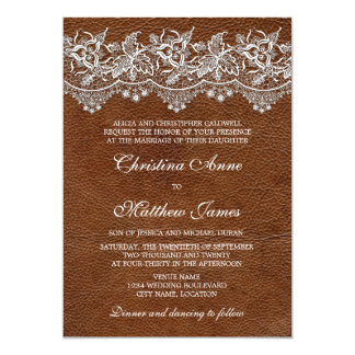 Leather And Lace Wedding Invitations &amp; Announcements | Zazzle