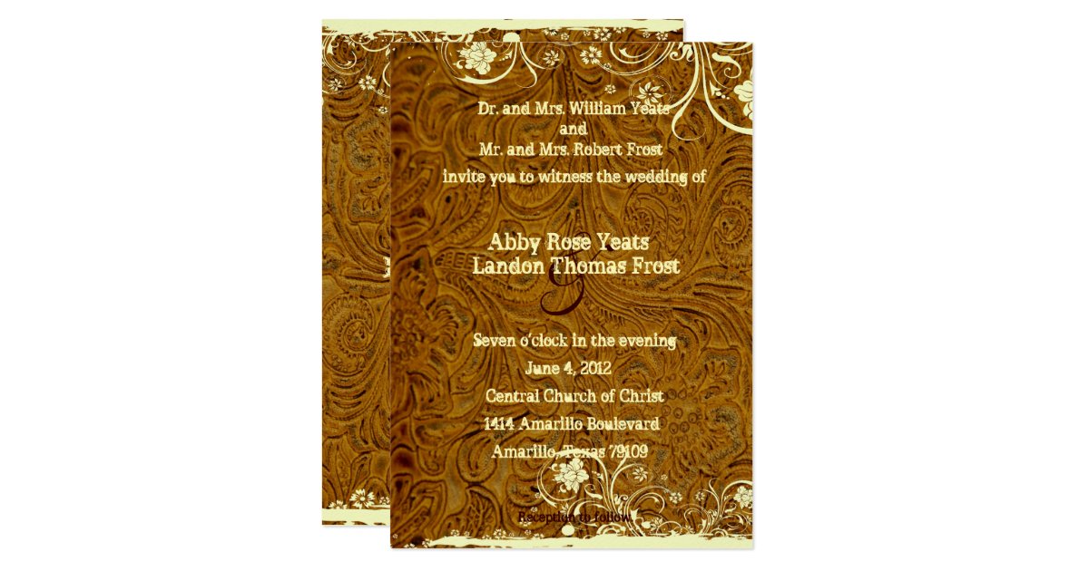Leather and Lace Wedding Invitation | Zazzle