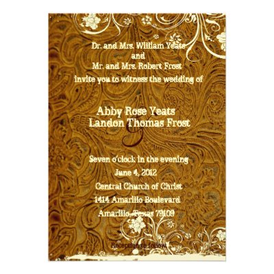Leather and Lace Wedding Invitation