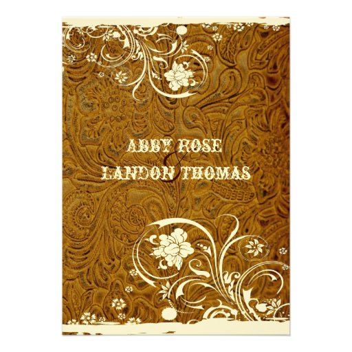 Leather and Lace Wedding Invitation
