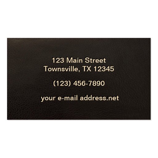 Leather and Silver Plate Business Card (back side)