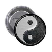 Leather and Steel Yin Yang Button