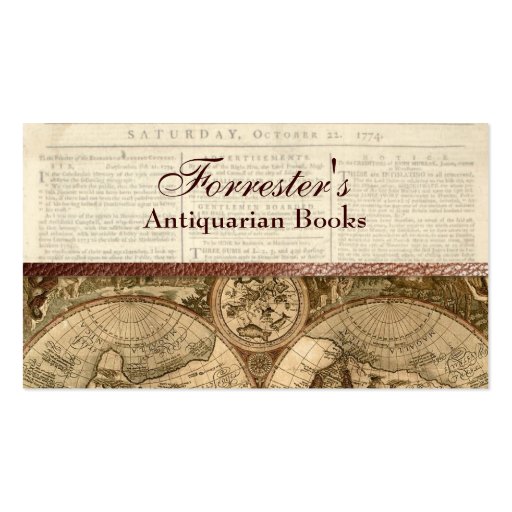 leather antiquarian business card