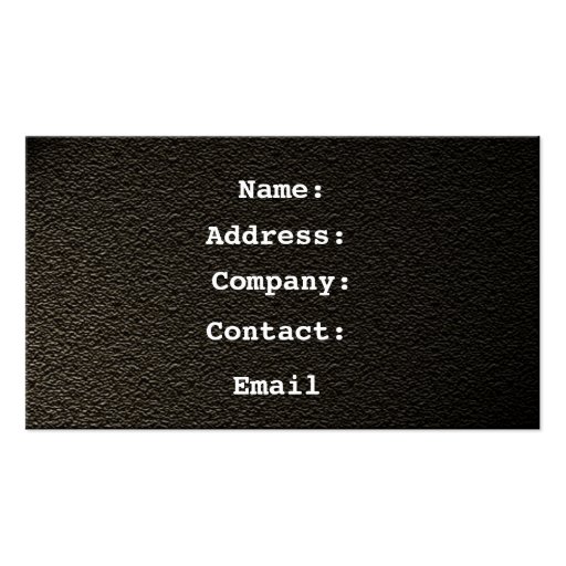 leather black - business card template (front side)