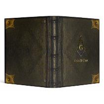 Leather Bound Book with Square and Compass Vinyl Binder