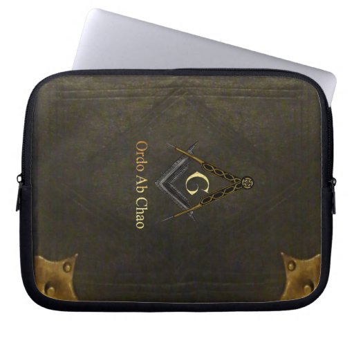 Leather Bound Book with Square and Compass Computer Sleeves Zazzle