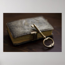 Leather Bound Diary Under Lock and Key Poster