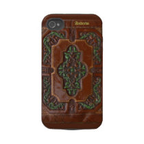 Leather Box w/name~ iPhone 4 CaseMate Tough