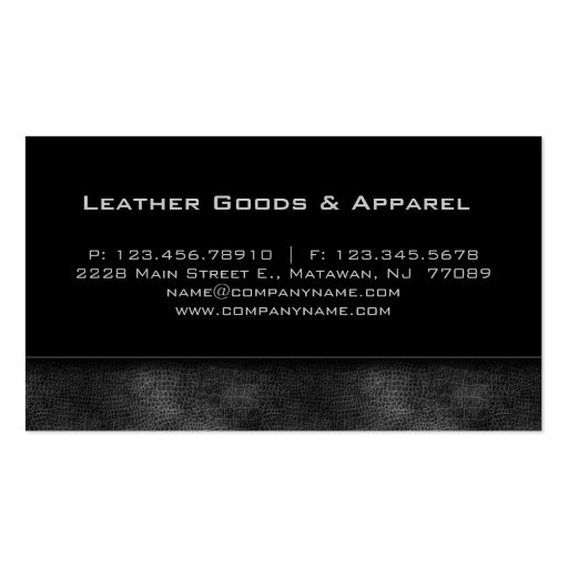 Leather Business Card Black Silver Gray (back side)