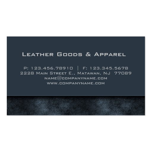 Leather Business Card Blue (back side)
