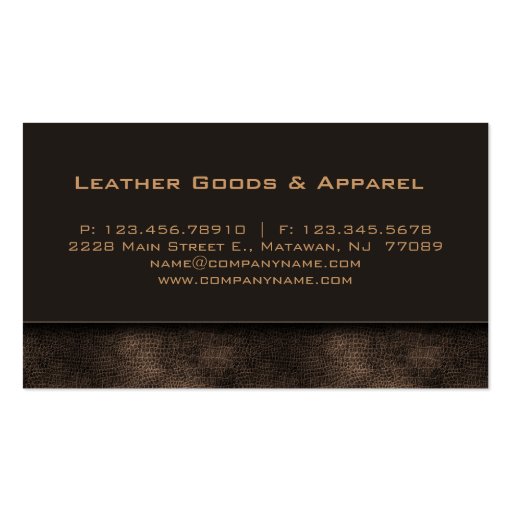 Leather Business Card Brown Bronze (back side)