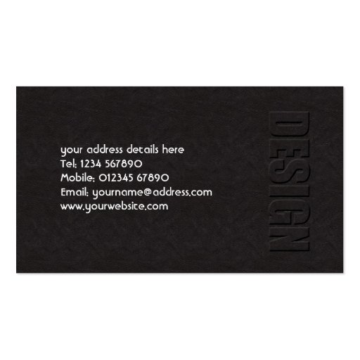 Leather Design Business Card (back side)